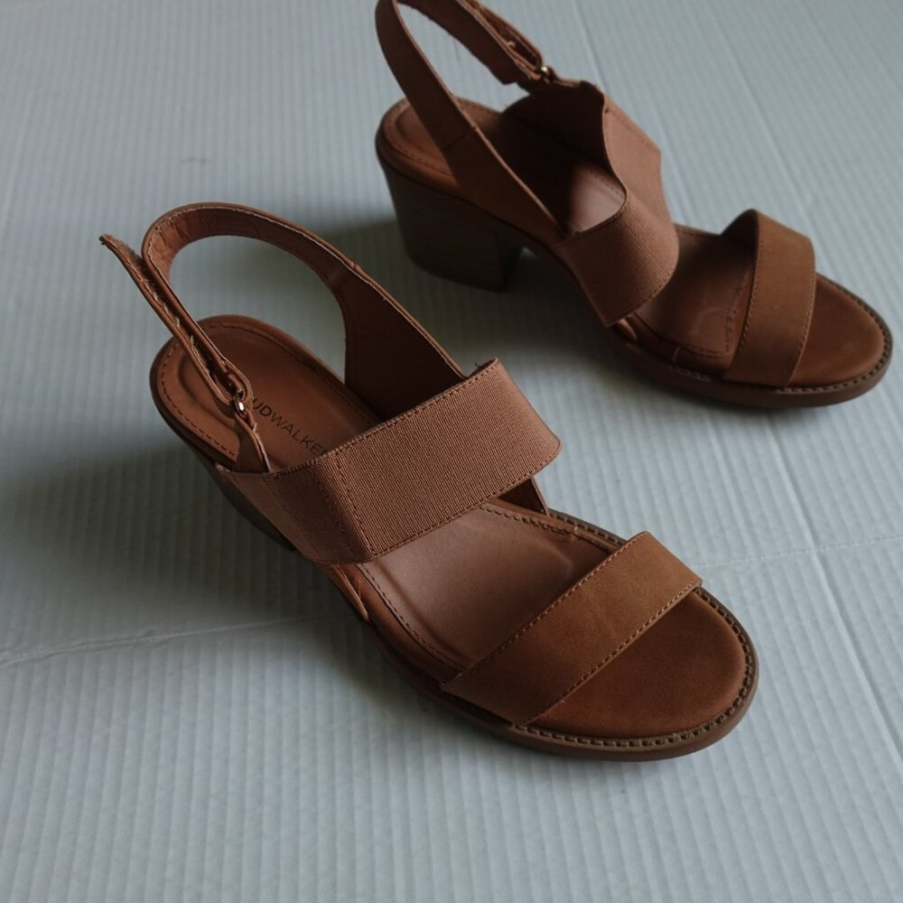 Cloudwalker Chestnut Brown Strappy Slingback Bloc… - image 2